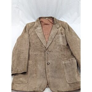 Vintage Sears Leather Shop Suede Jacket 46 SLIM Rancher Western Rugged Heavy
